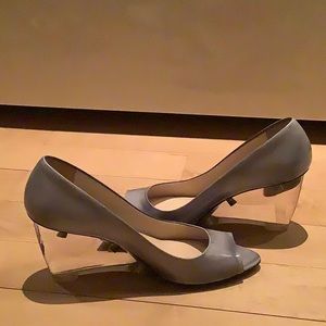 Prada lucite wedges